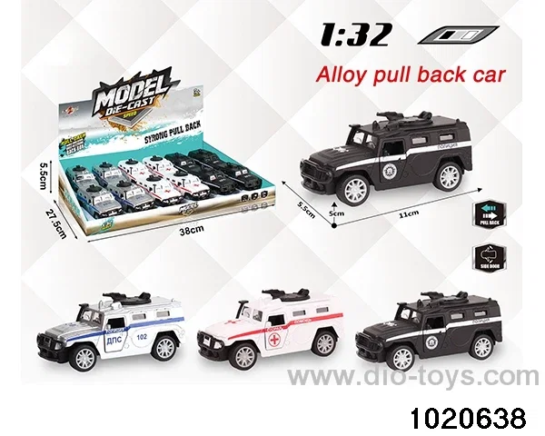 1:32 alloy pull back car in display box