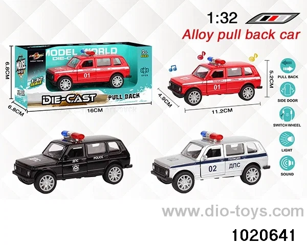 1:32 alloy pull back car W L/M in window box