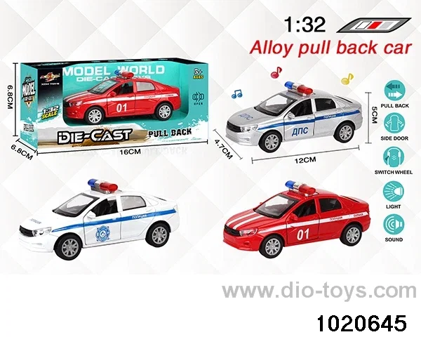 1:32 alloy pull back car W L/M in window box