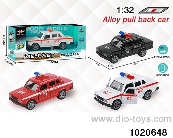 1:32 alloy pull back car in window box
