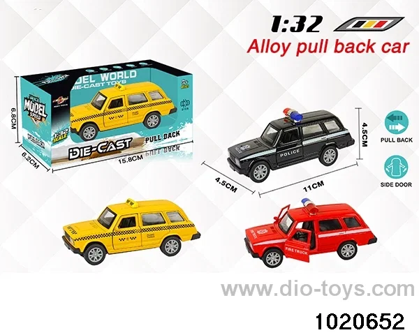 1:32 alloy pull back car in window box