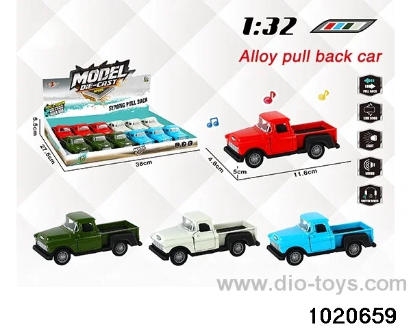 1:32 alloy pull back car W L/M in display box