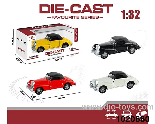 1:32 alloy pull back car in window box