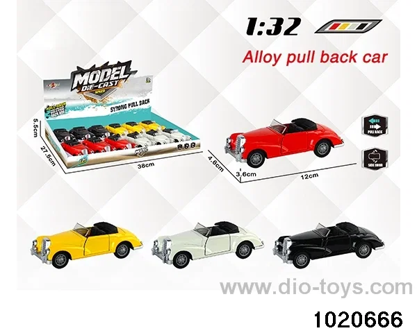 1:32 alloy pull back car in display box