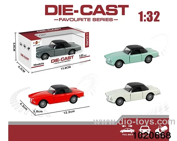 1:32 alloy pull back car in window box