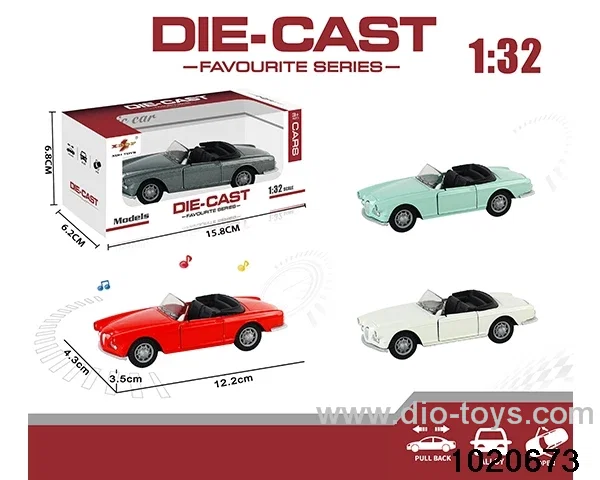 1:32 alloy pull back car W L/M in window box