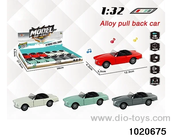 1:32 alloy pull back car W L/M in display box