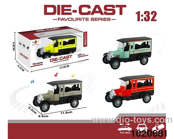 1:32 alloy pull back car W L/M in window box