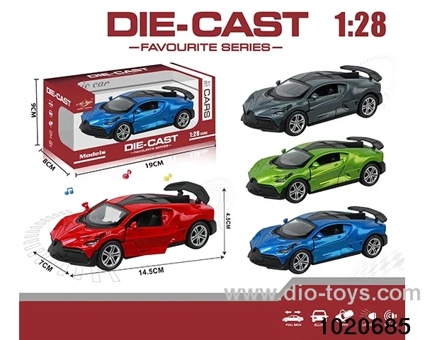 1:28 alloy pull back car W L/M in window box