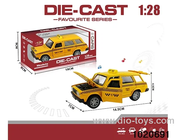 1:28 alloy pull back car W L/M in window box