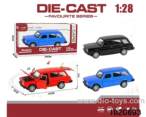 1:28 alloy pull back car W L/M in window box