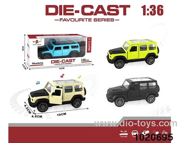 1:36 alloy pull back car W L/M in window box