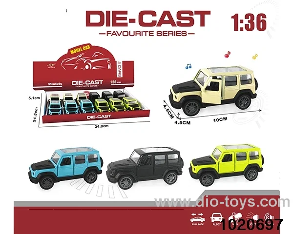 1:36 alloy pull back car W L/M in display box
