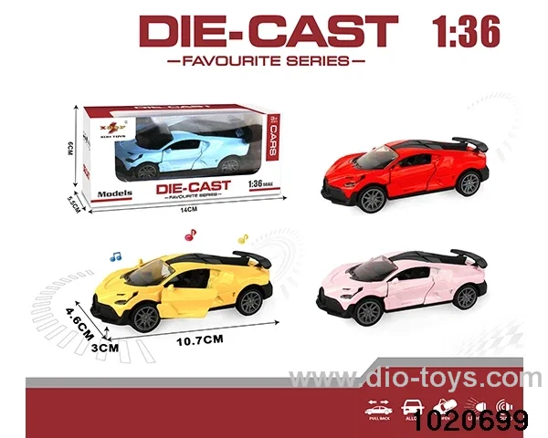 1:36 alloy pull back car W L/M in window box