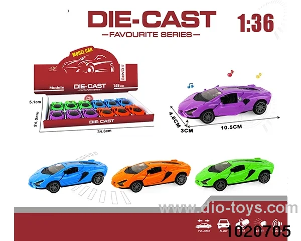 1:36 alloy pull back car W L/M in display box