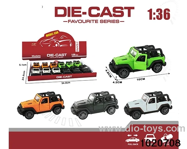 1:36 alloy pull back car in display box