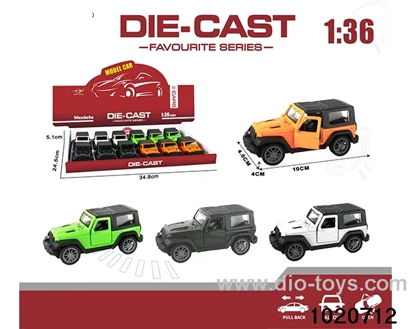 1:36 alloy pull back car in display box