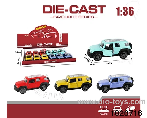 1:36 alloy pull back car in display box