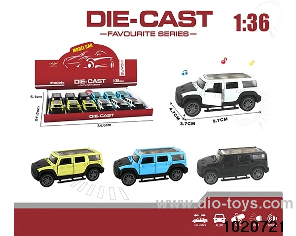 1:36 alloy pull back car W L/M in display box