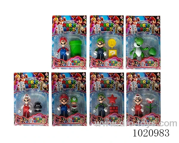 4-4.5inch mario doll 7sets mixed loading in Blister with inser