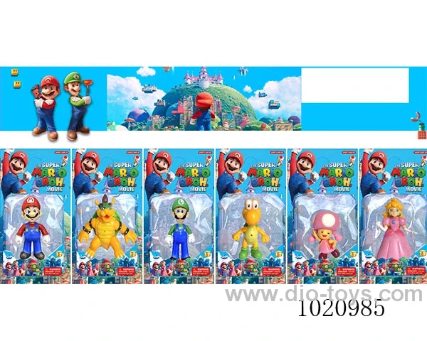 3.5-5inch mario doll 6sets mixed loading (Four of them have lights) in blister card