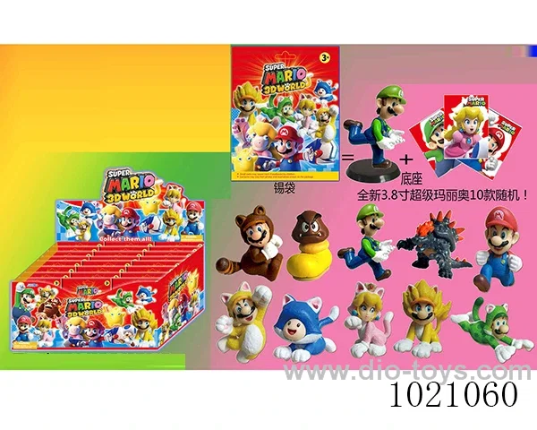 24pcs 3.8inch mario doll Blind box set 10sets mixed loading in display box