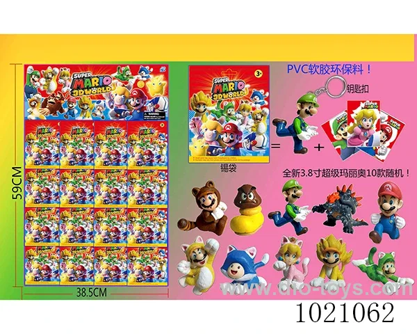 16pcs 3.8inch mario doll Blind box set 10sets mixed loading in  HangTag