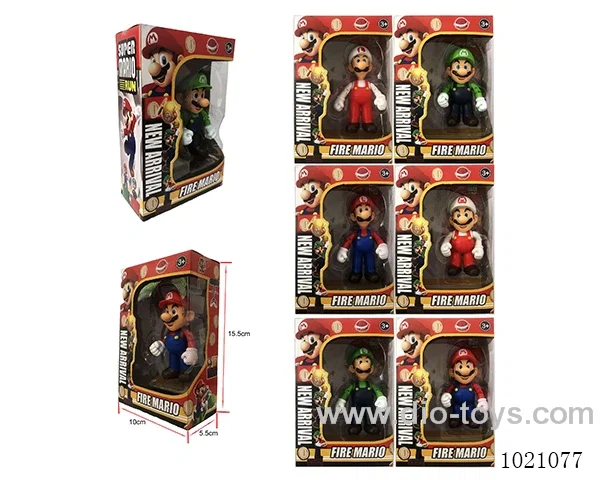 10-11.5cm mario doll 6sets mixed loading  in window box