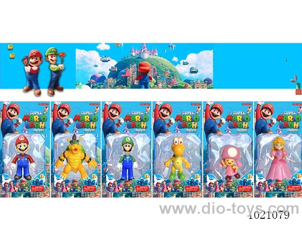 3.5-5inch mario doll(（Four of them have lights ) 6sets mixed loading  in Blister with insert