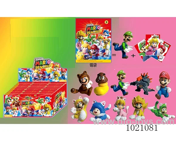 24pcs 3.8inch mario doll 10sets mixed loading in display box