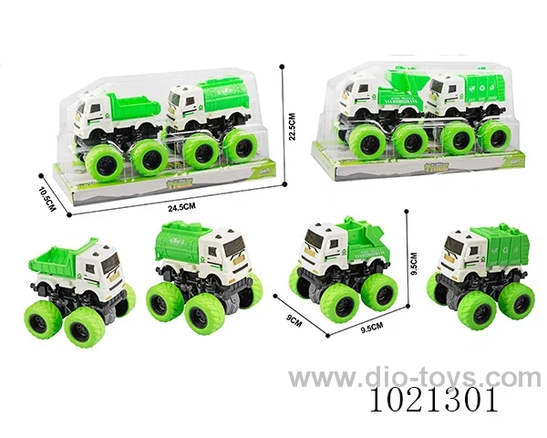 2pcs double friction car in PVC cover