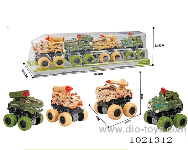 4pcs double friction car in PVC cover