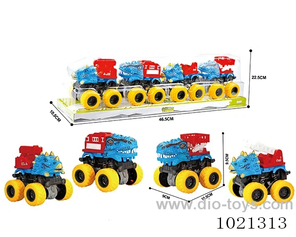 4pcs double friction car in PVC cover
