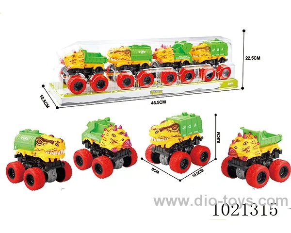 4pcs double friction car in PVC cover