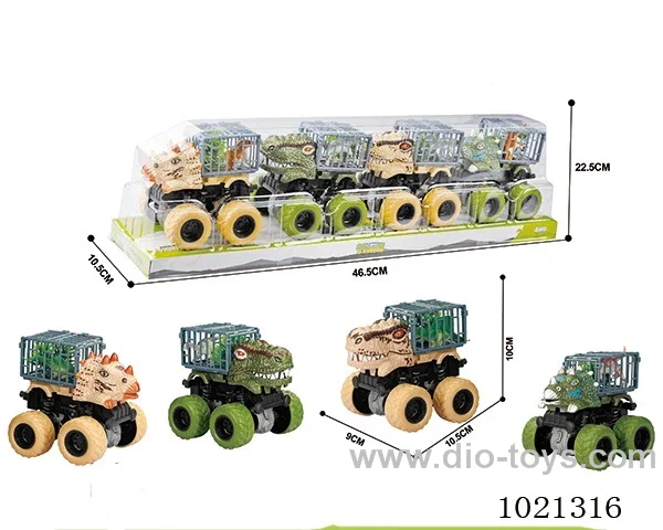 4pcs double friction car in PVC cover
