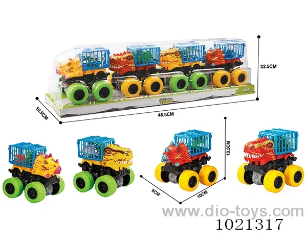 4pcs double friction car in PVC cover