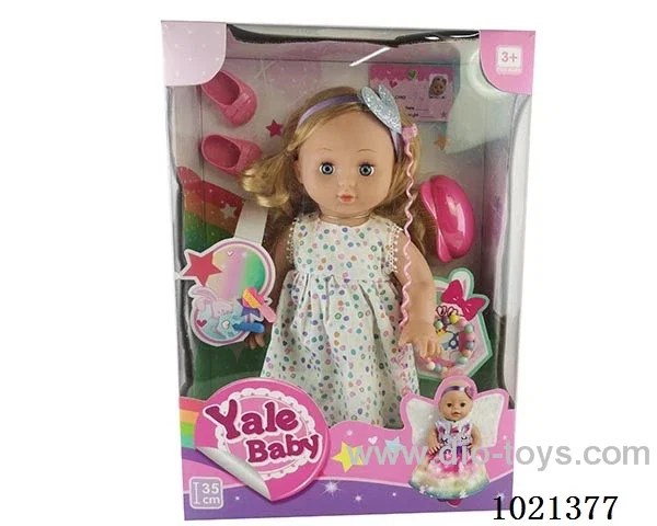 35cm doll with  ornament in window box