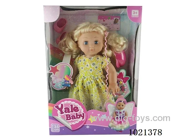 35cm doll with  ornament in window box