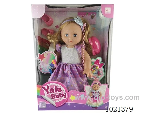 35cm doll with  ornament in window box