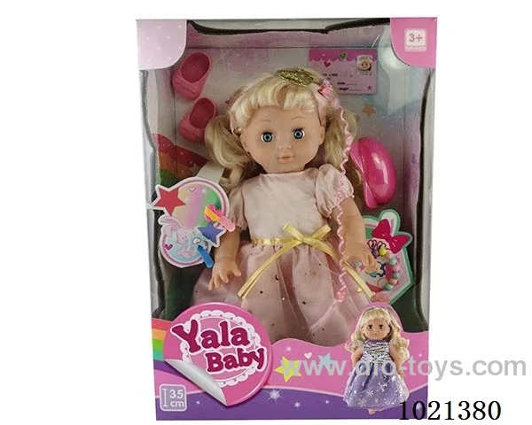 35cm doll with  ornament in window box