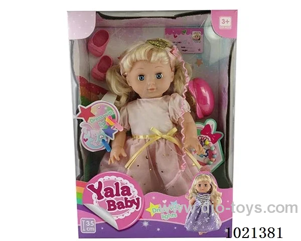 35cm doll with  ornament  &Dress with light in window box