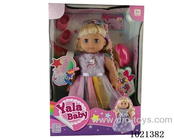 35cm doll with  ornament in window box
