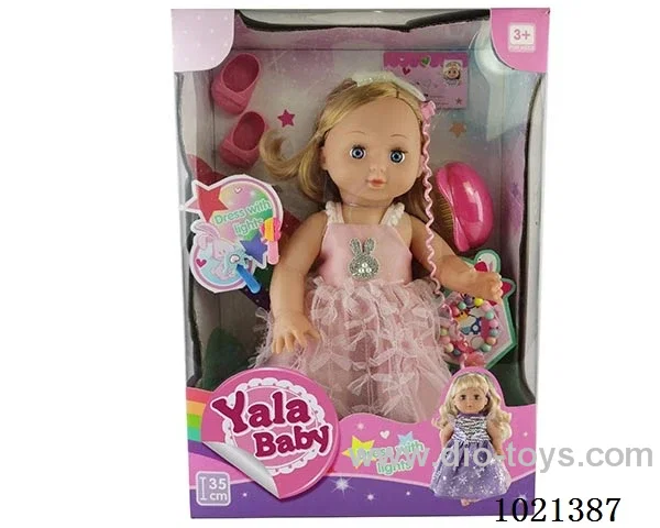 35cm doll with  ornament  &Dress with light in window box