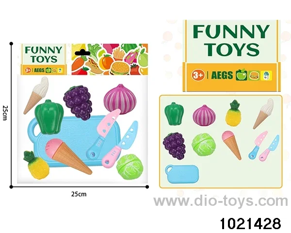 10pcs Slice and Dice Fruit + Vegetables + Ice Cream in pe bag with header