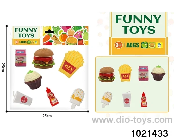 7pcs Burger Coke Ice Cream Milk Ice Cream in pe bag with header