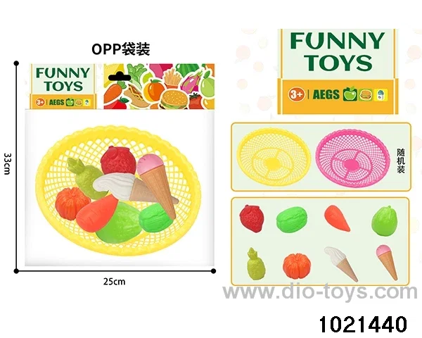 8pcs Blown fruit + vegetables + ice cream in pe bag with header