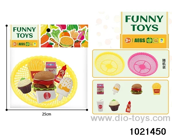 7pcs Burger Coke Ice Cream Milk Ice Cream in pe bag with header