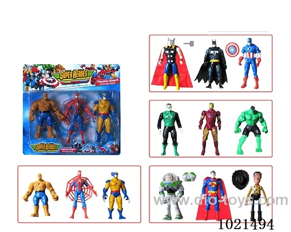 3pcs 5.5inch Avengers doll with light 4sets mixed loading in  Blister with insert