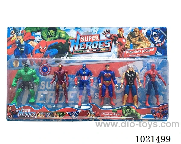 6pcs 5.5inch Avengers doll with light in  Blister with insert