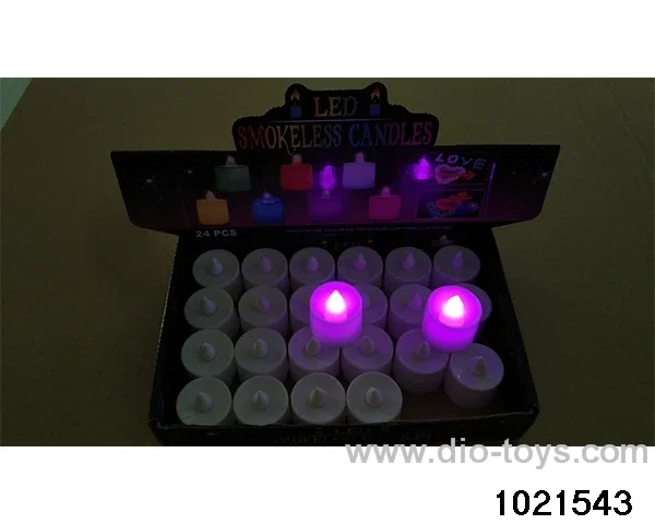 LED electronic candle light (white shell pink (always on)) in display  box